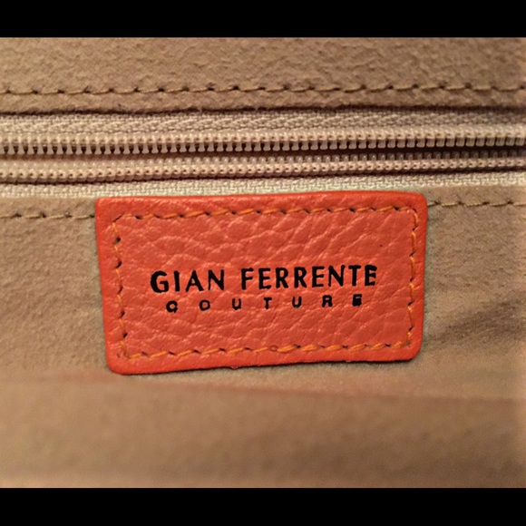 Vintage couture leather purse, rare orange - Picture 7 of 10